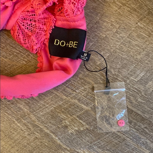 NWT Do+Be Pink Lace High Neck Open Back Dress Size M - Picture 8 of 11